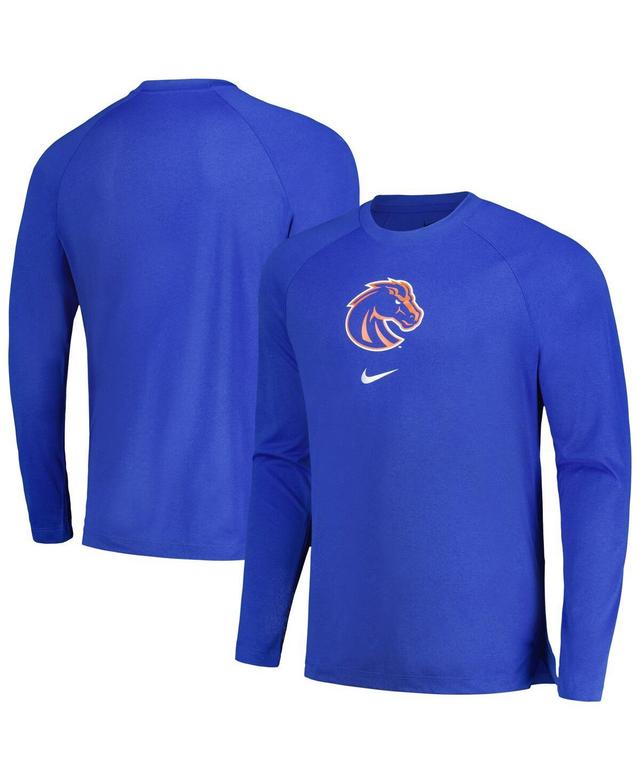 Nike Mens Royal Boise State Broncos Basketball Spotlight Raglan Performance Long Sleeve T-Shirt Product Image