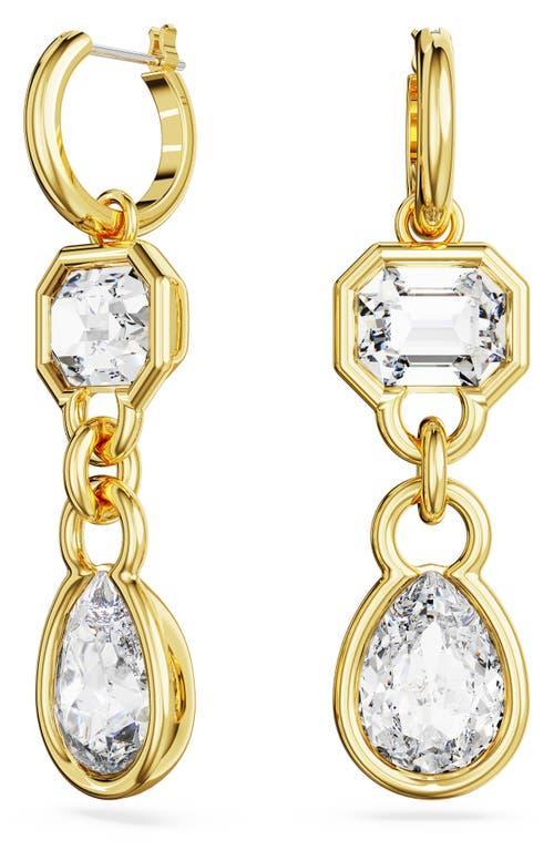 Swarovski Gold-Tone Mixed Crystal Double Charm Hoop Earrings Product Image