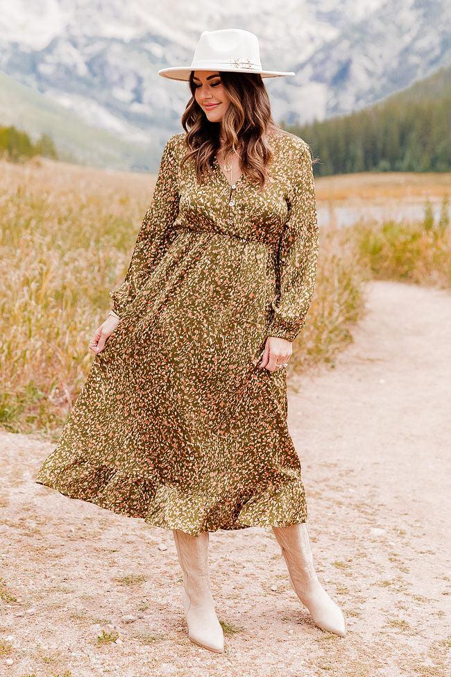 Annie Olive Midi Dress FINAL SALE Product Image