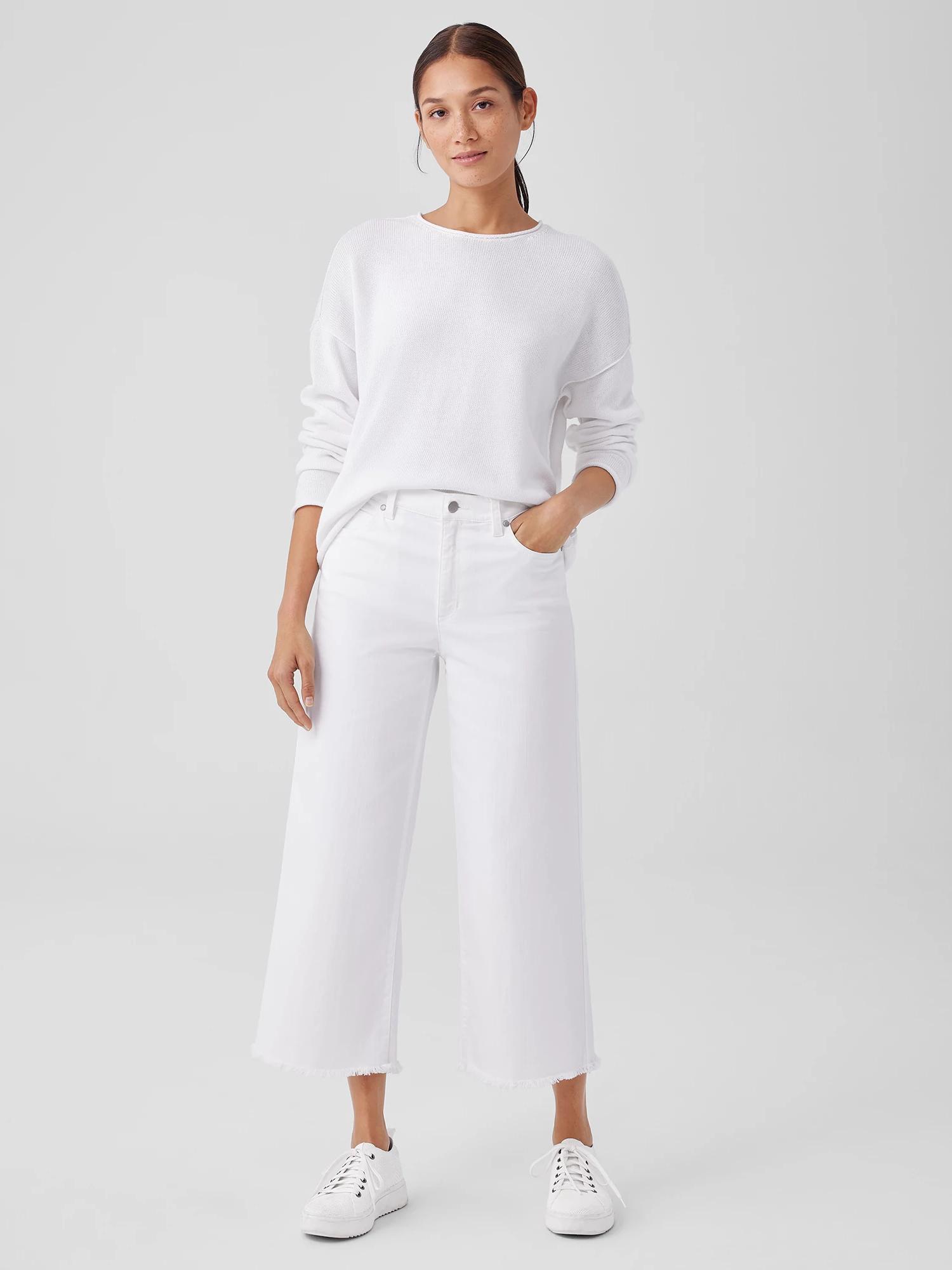 EILEEN FISHER Organic Cotton Denim Wide-Leg Jeanfemale Product Image