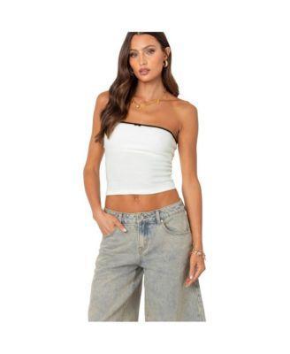 Edikted Womens Built In Bra Waffle Tube Top Product Image