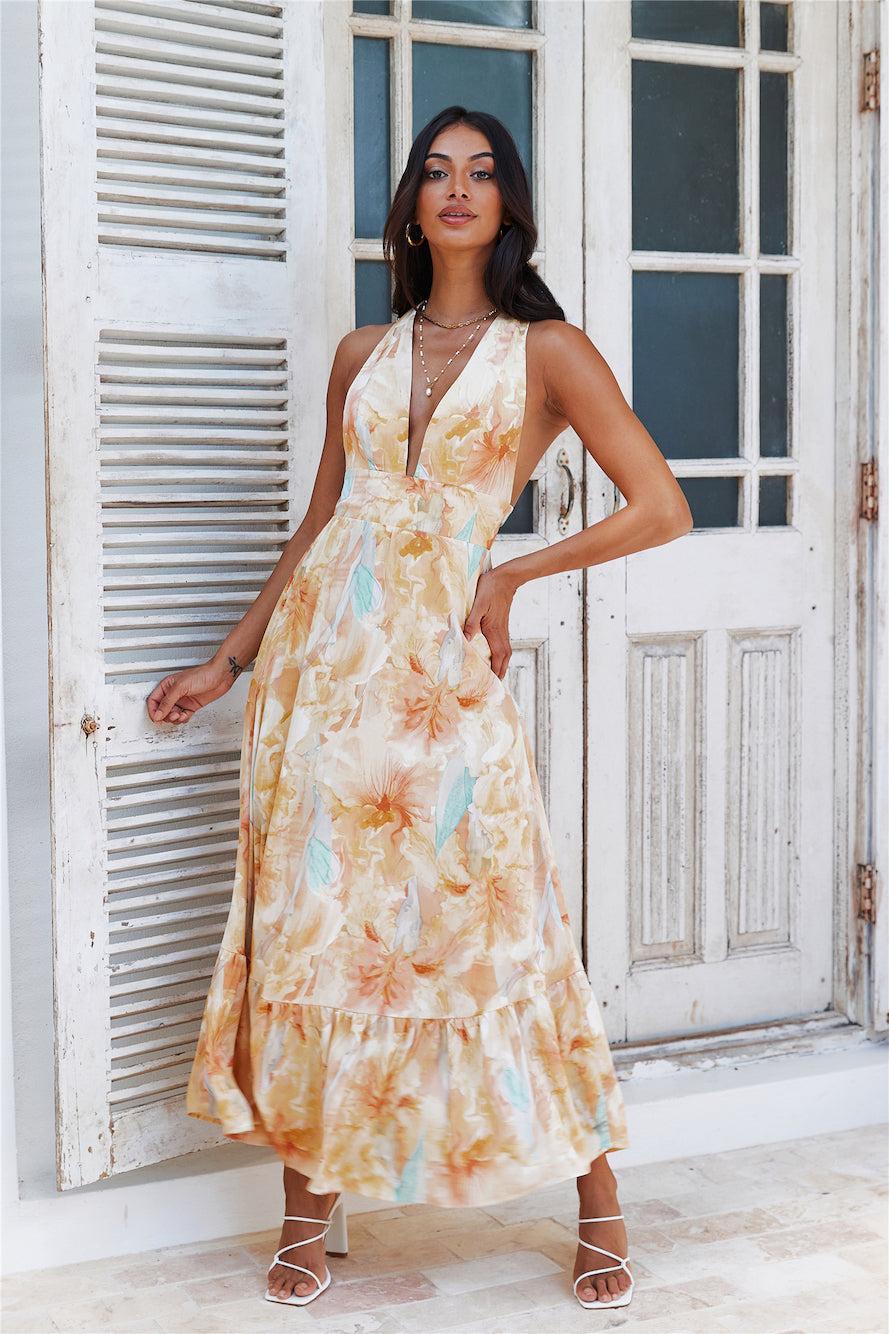 All Day Party Maxi Dress Yellow Product Image