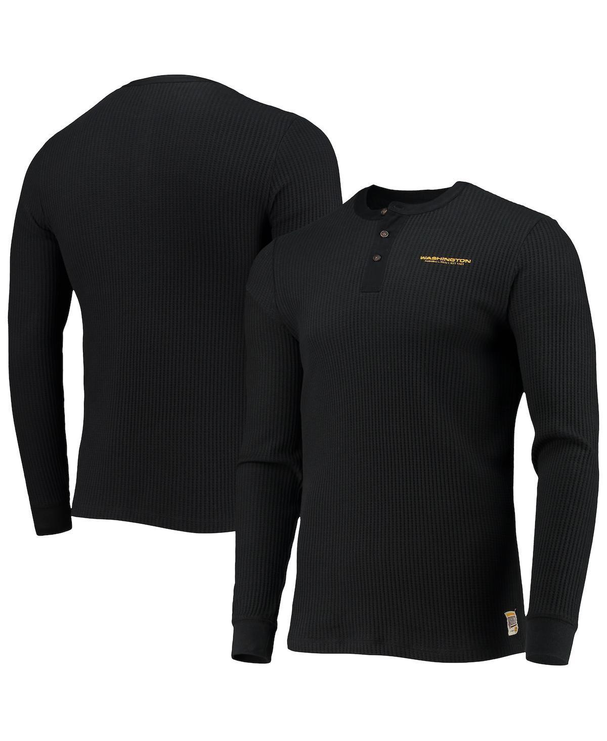 Mens Junk Food Black Washington Football Team Thermal Henley Long Sleeve T-Shirt Product Image