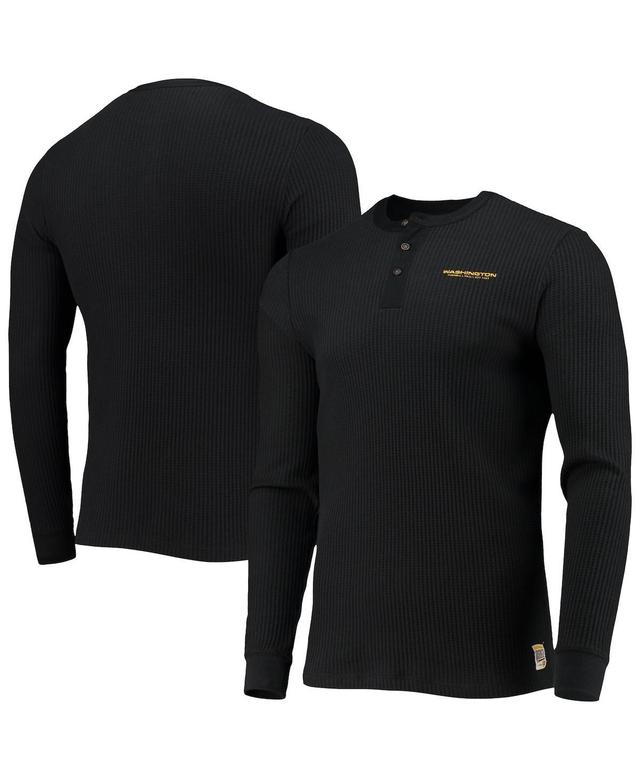 Mens Junk Food Black Washington Football Team Thermal Henley Long Sleeve T-shirt Product Image