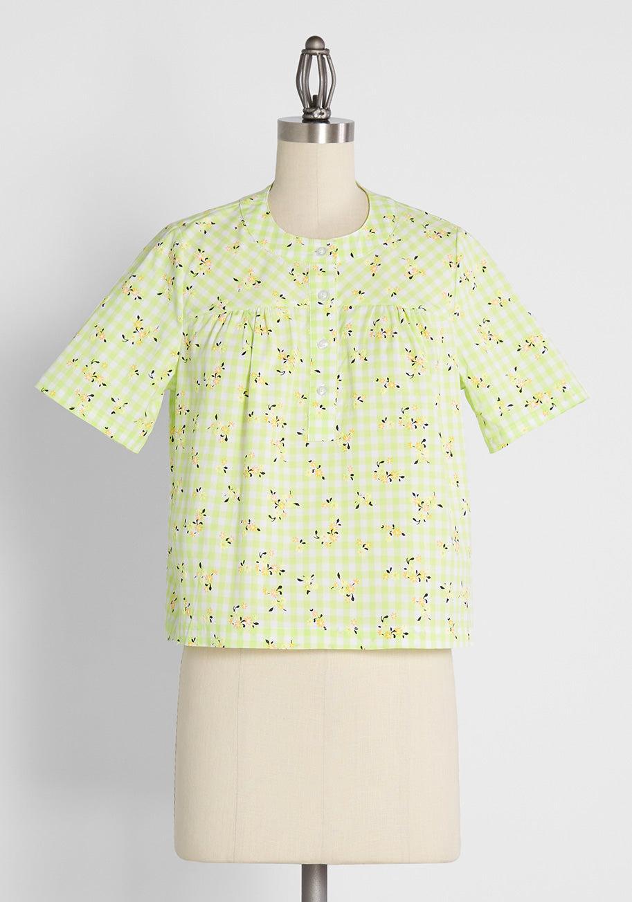 Spring Fun in Gingham Blouse Product Image