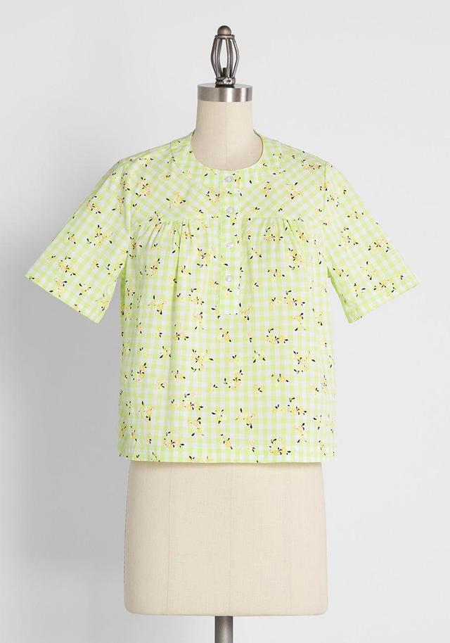 Spring Fun in Gingham Blouse Product Image