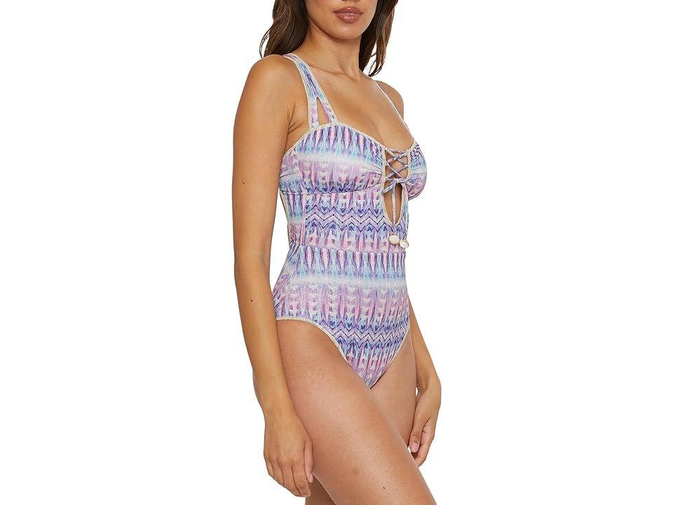 BECCA Tulum Kylam Metallic Bandeau One Piece Women's Swimsuits One Piece Product Image