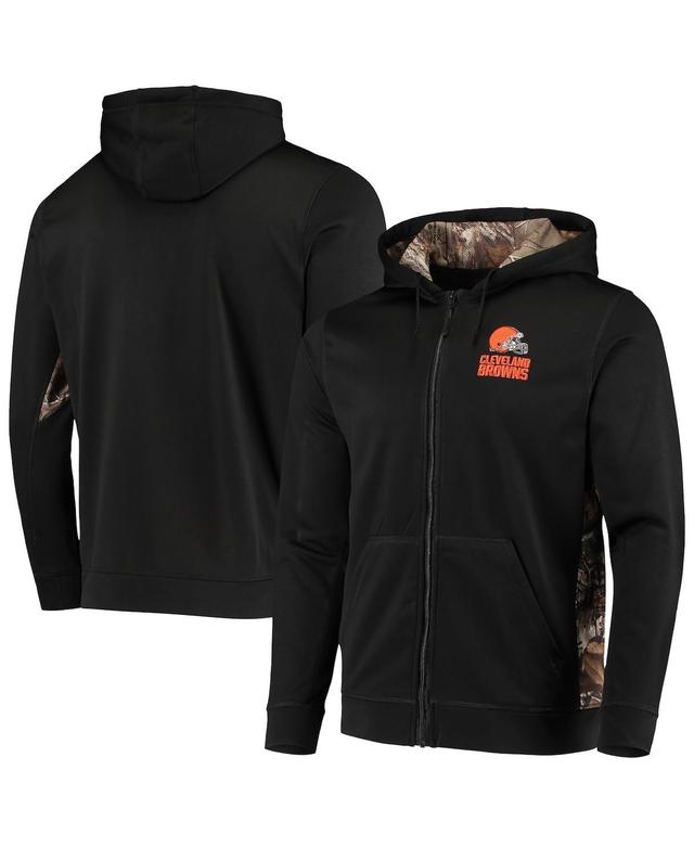 Mens Dunbrooke Black/Realtree Camo Cleveland Browns Decoy Tech Fleece Full-Zip Hoodie Product Image