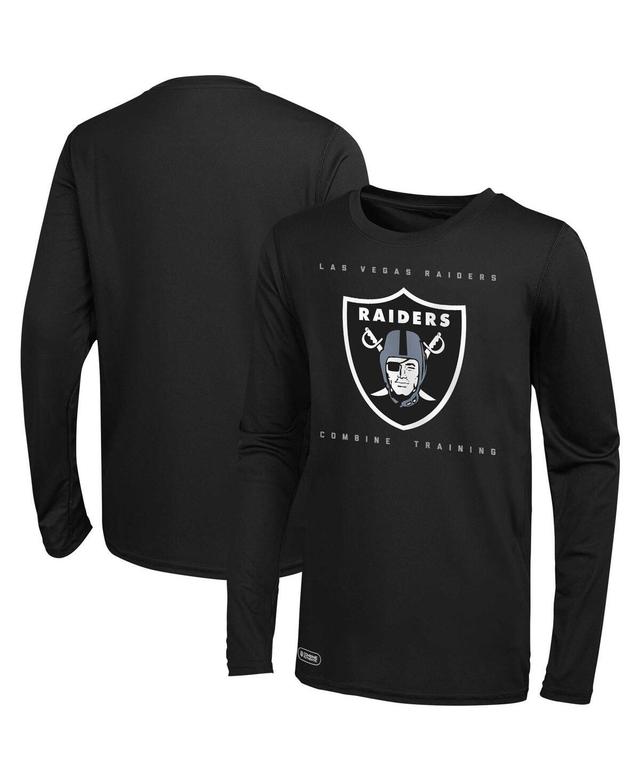 Mens Black Las Vegas Raiders Side Drill Long Sleeve T-shirt Product Image