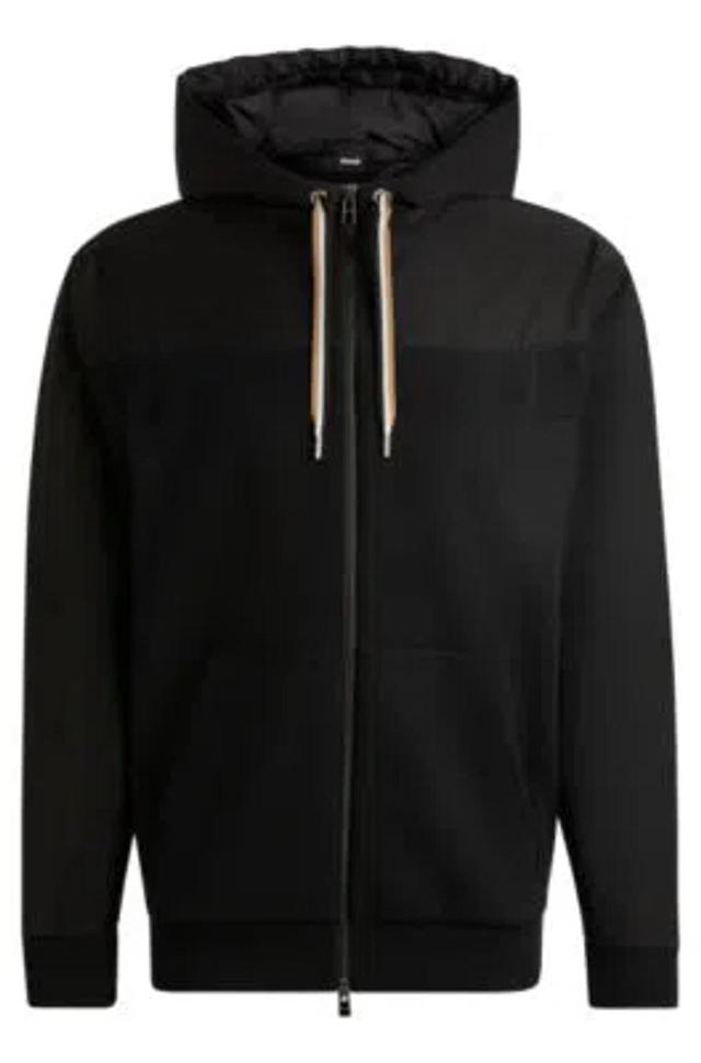 Zip-up Hoodie With Tonal Insert In Black Product Image