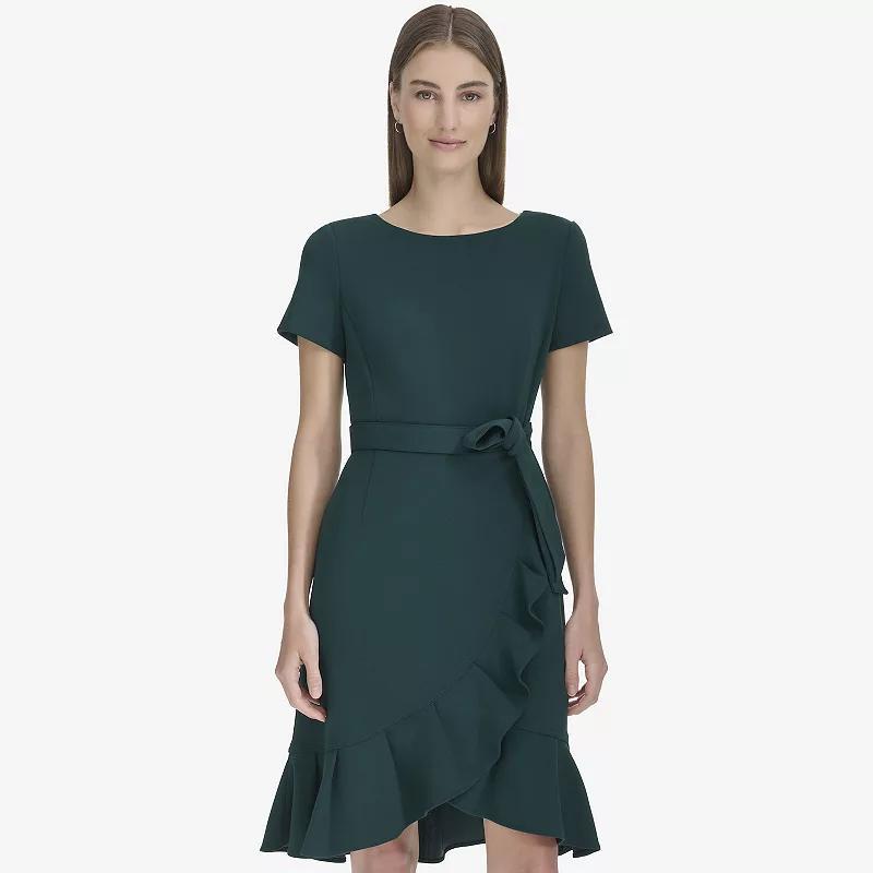 Womens Andrew Marc Flounce Hem Mini Dress Product Image