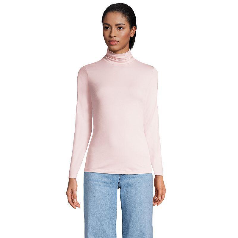 Womens Lands End Lightweight Fitted Turtleneck Product Image