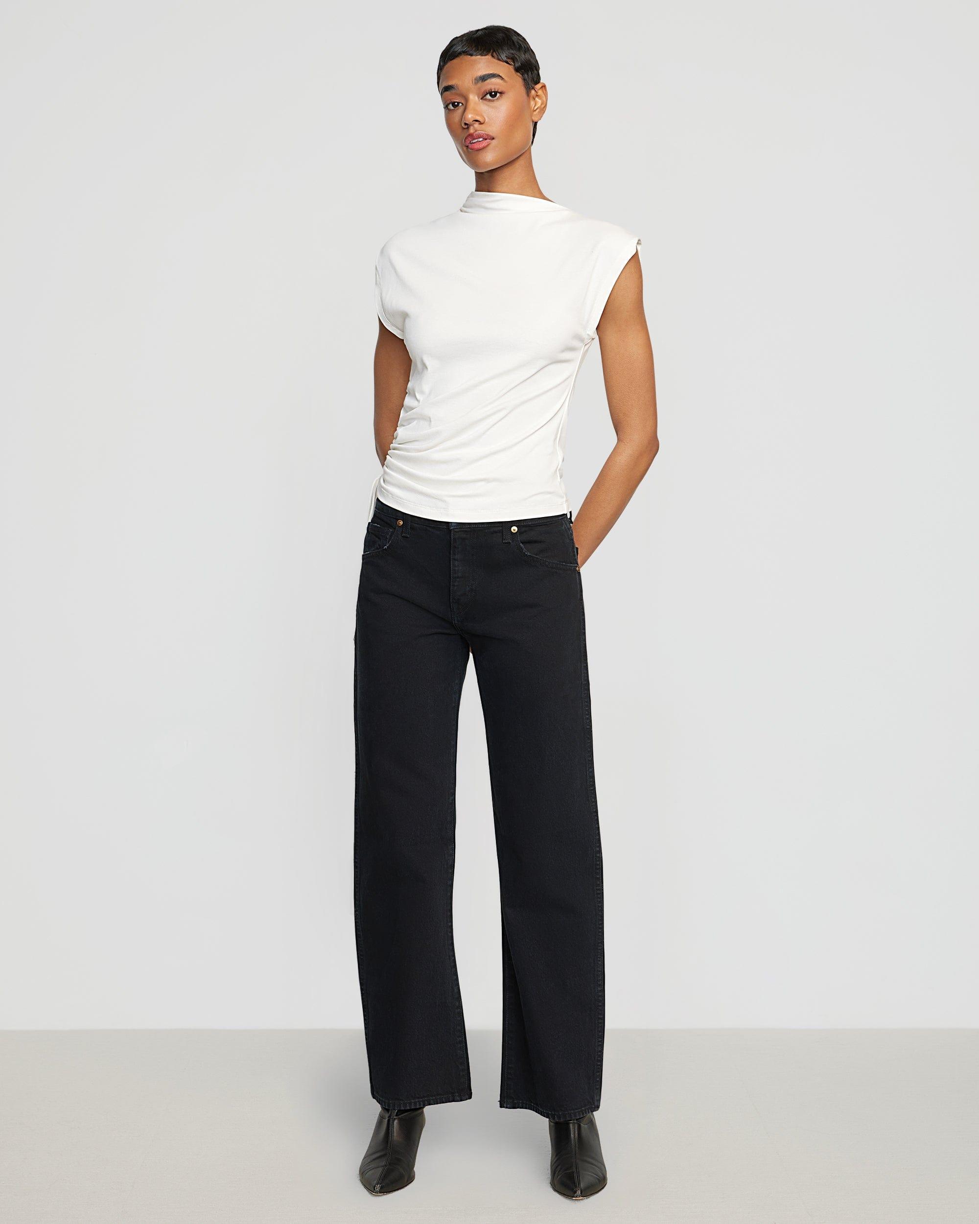 Jocelyn Asymmetric Ruched-Side Tee Product Image