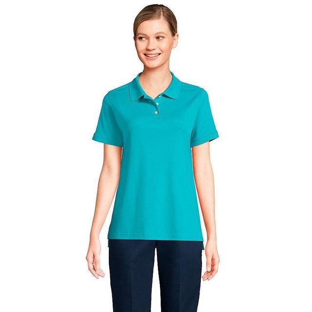 Womens Lands End School Uniform Classic Short Sleeve Interlock Polo Top Product Image