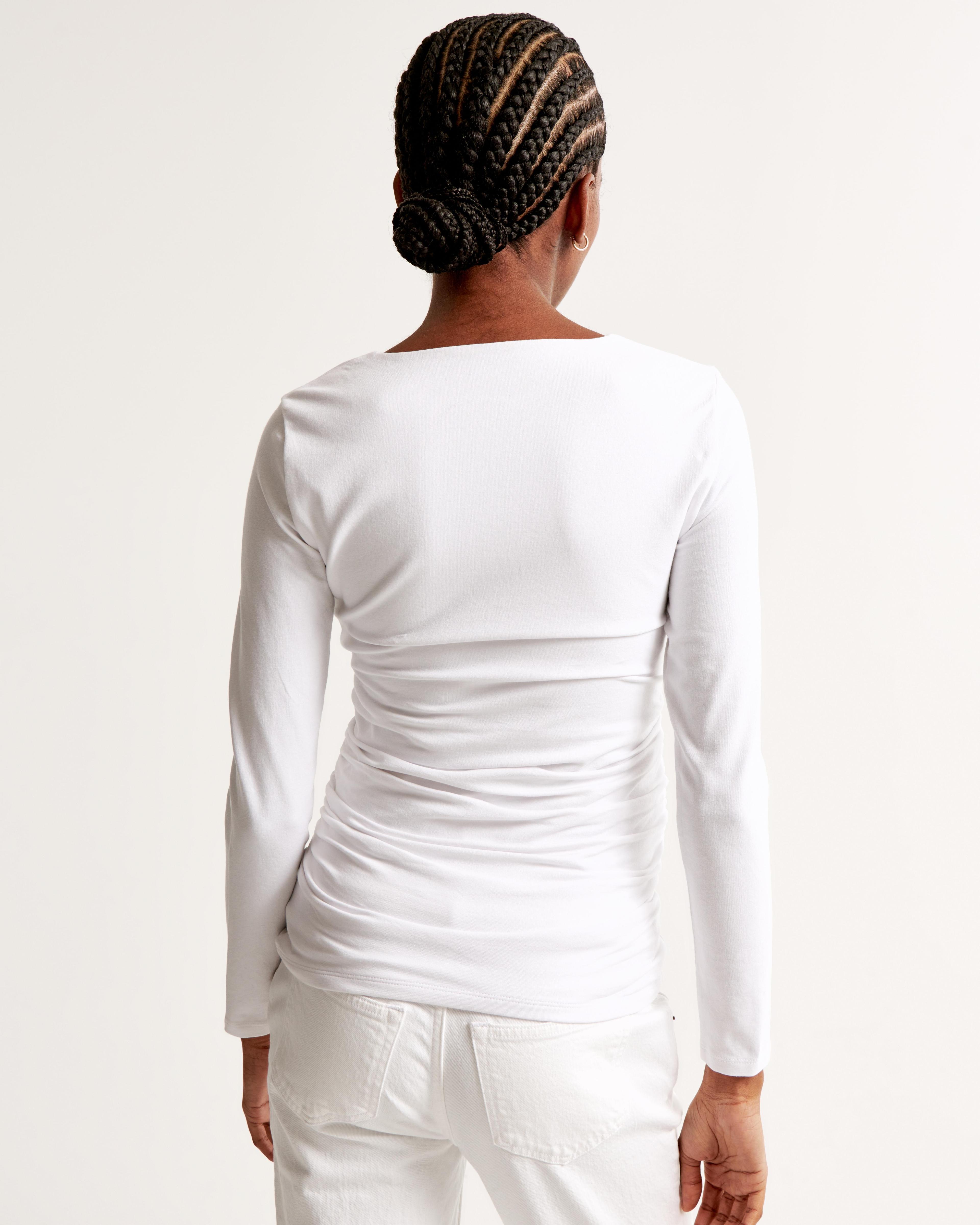 Maternity Long-Sleeve Cotton-Blend Seamless Fabric Top Product Image