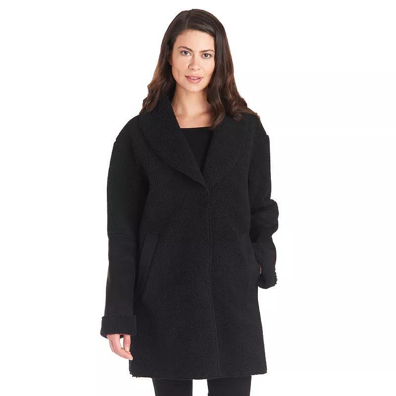 Womens Fleet Street Faux-Shearling Shawl Collar Coat product image