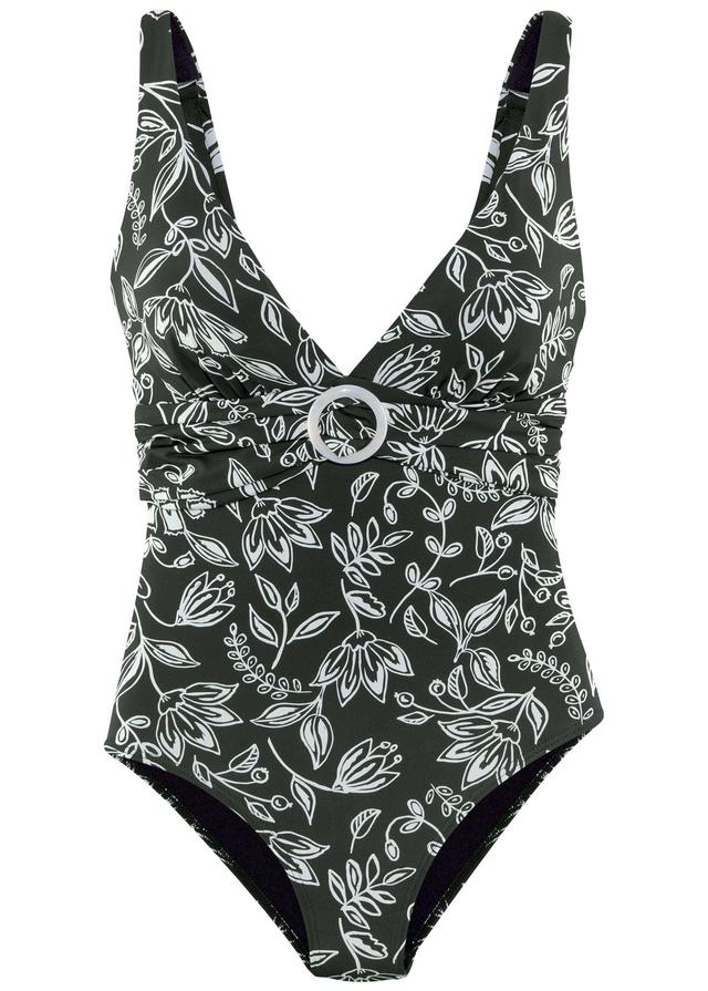 Ring One-Piece - Black & White Floral Product Image