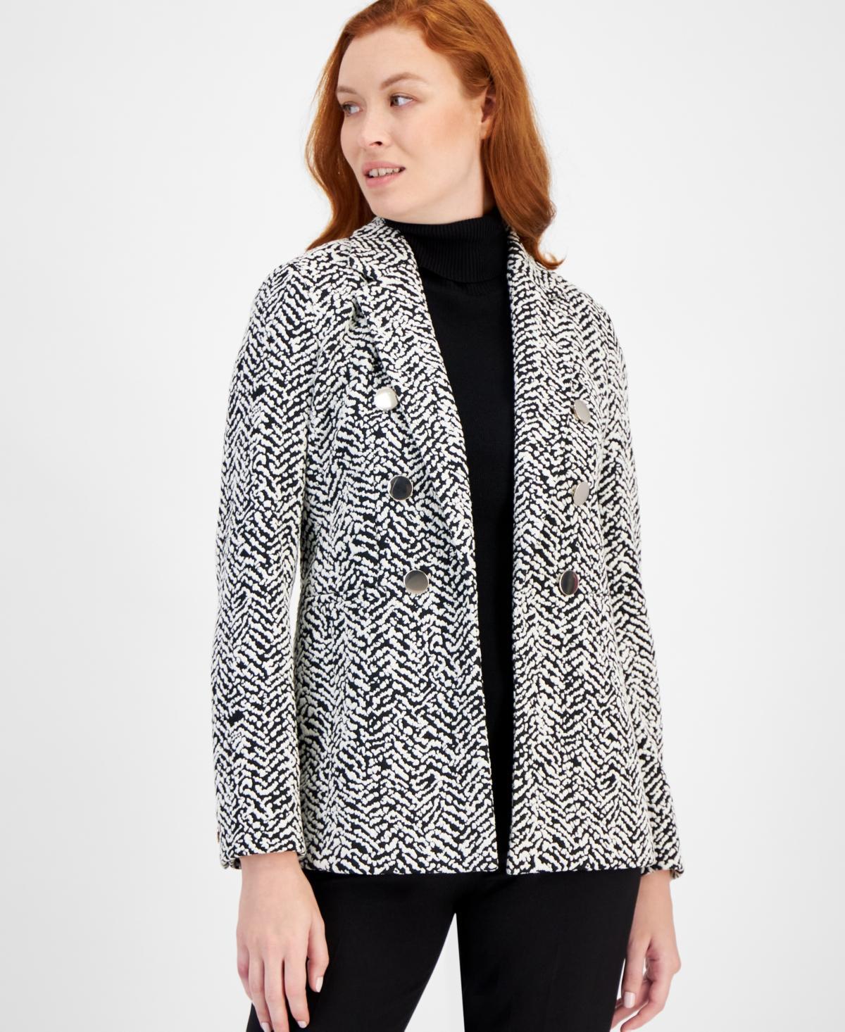 Anne Klein Womens Faux Double-Breasted Knit Blazer Product Image