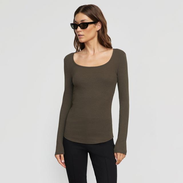 Rosa Ribbed Scoop-Neck Tee Product Image