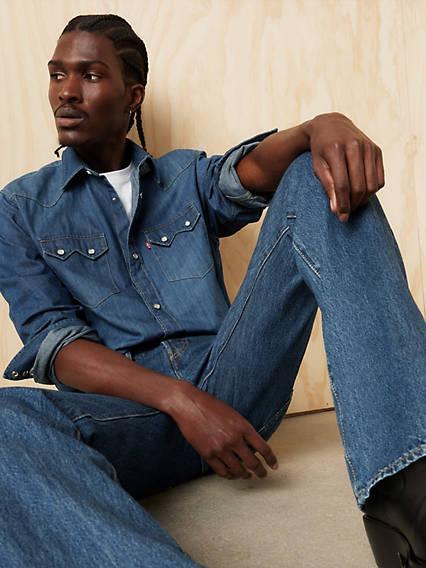 Levis Sawtooth Relaxed Fit Western Shirt Chambray - Mens Product Image