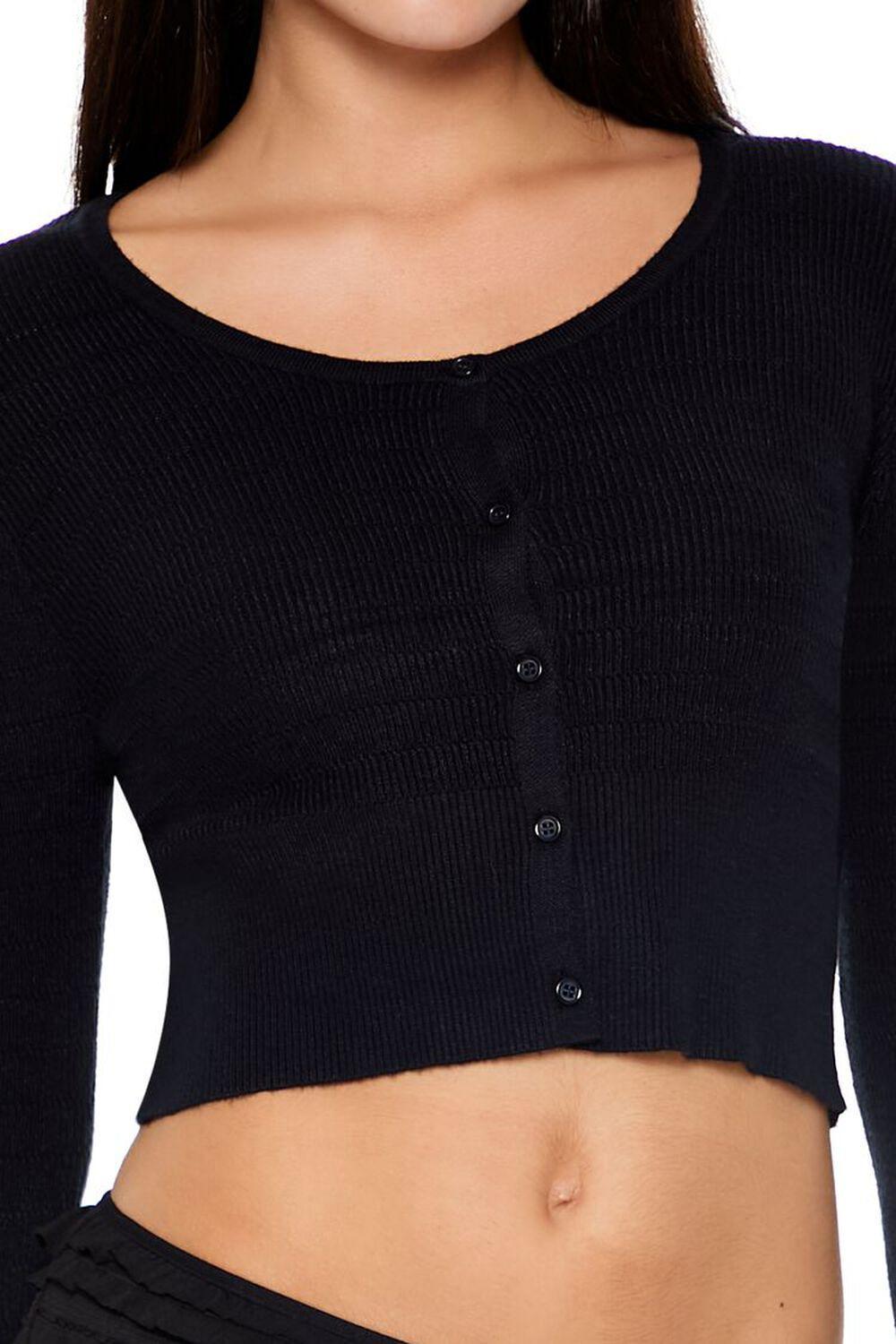 Cropped Pointelle Cardigan Sweater | Forever 21 Product Image