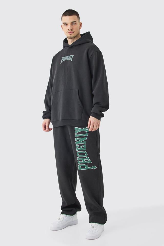 Tall Phoenix Oversized Hooded Tracksuit | boohooMAN USA Product Image