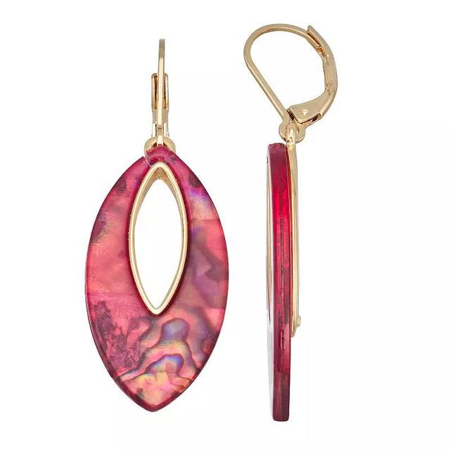 Napier Open Pointed Oval Embellished Drop Earrings, Womens, Red Product Image