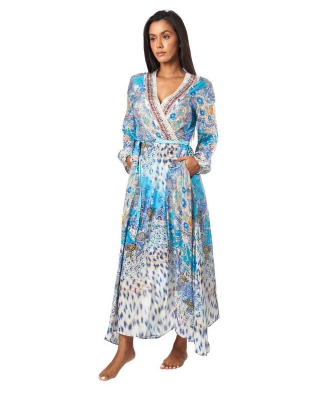 La Moda Clothing Womens Maxi belted cape dress Product Image