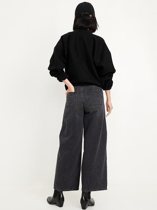 High-Waisted Baggy Wide-Leg Trouser Jeans Product Image