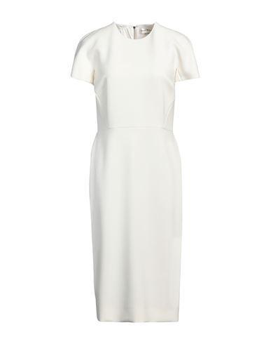 VICTORIA BECKHAM Woman Midi Dress White Size 10 Polyester, Virgin Wool, Polyamide, Elastane Product Image