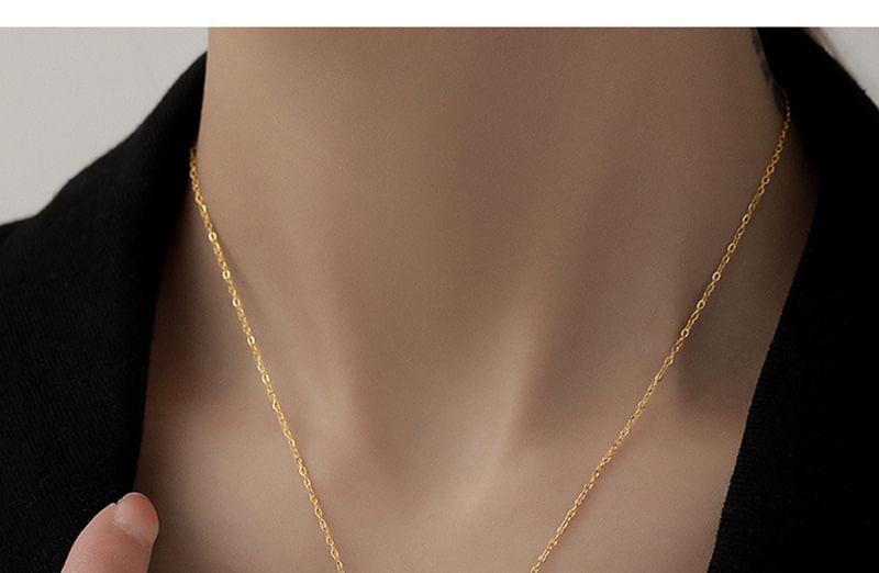 Faux Pearl Pendant Stainless Steel Necklace Product Image