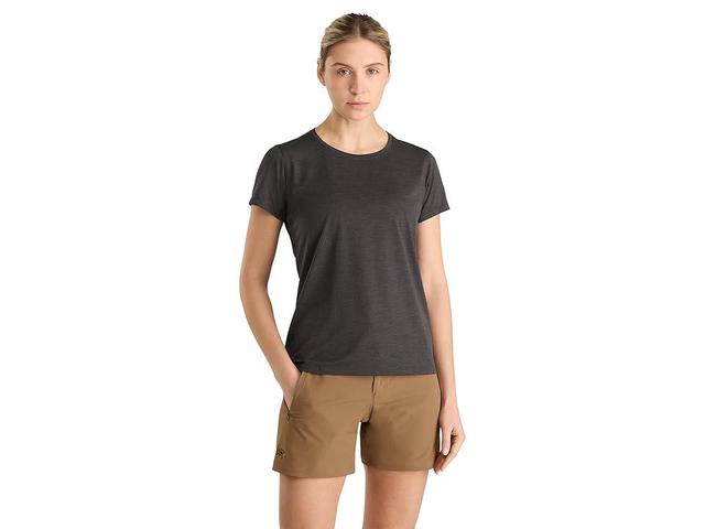 Arc'teryx Taema Crew Short Sleeve (Black Heather 1) Women's Clothing Product Image