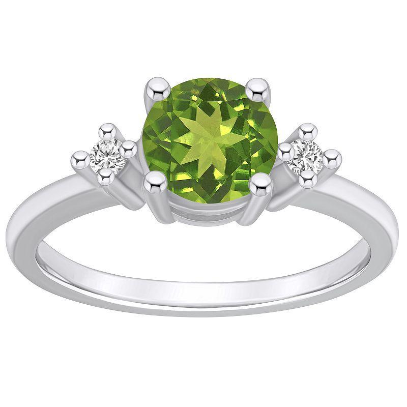 Alyson Layne 14k White Gold Round Peridot & Diamond Accent Ring, Womens Product Image