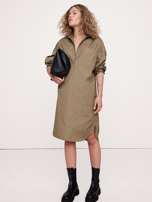 Oversized Poplin Midi Shirtdress Product Image