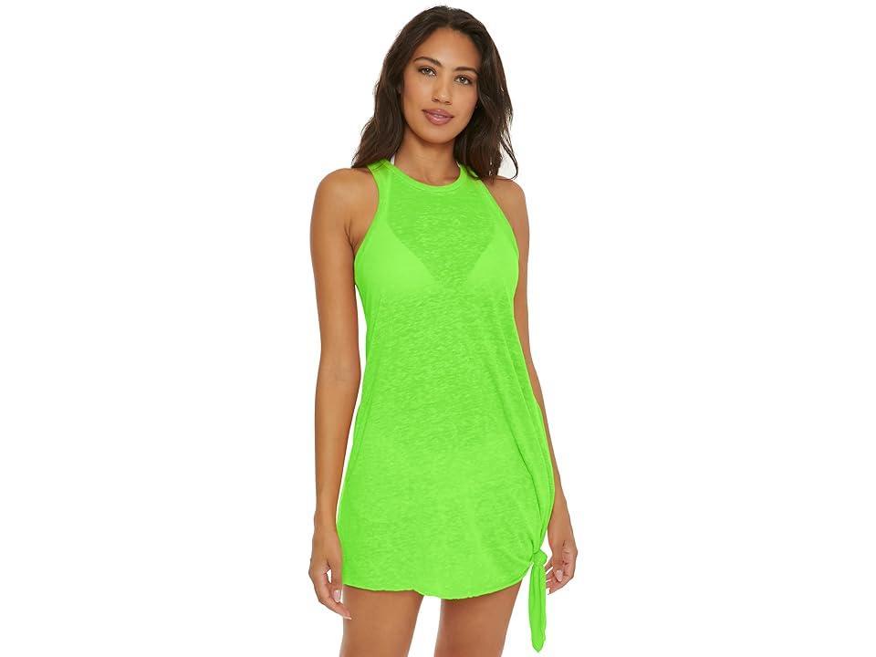 BECCA by Rebecca Virtue Beach Date High Neck Dress Cover-Up (Lime Juice) Women's Swimwear Product Image