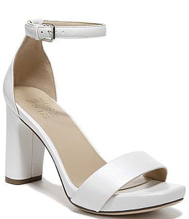 Naturalizer Joy Ankle Strap Leather Square Toe Block Heel Dress Sandals Product Image