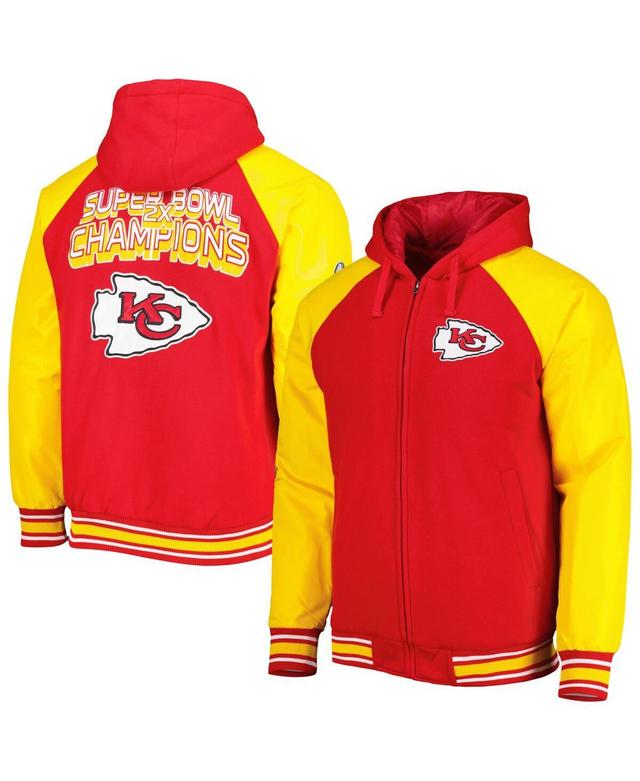 Mens G-iii Sports by Carl Banks Red Kansas City Chiefs Defender Raglan Full-Zip Hoodie Varsity Jacket Product Image