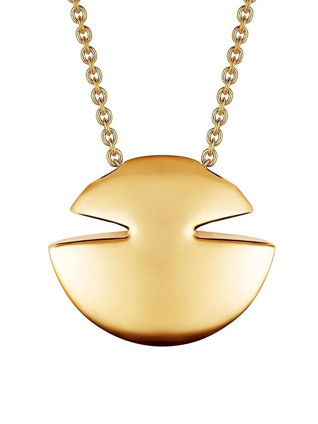 Womens Cabochon 18K Yellow Gold Pendant Necklace Product Image