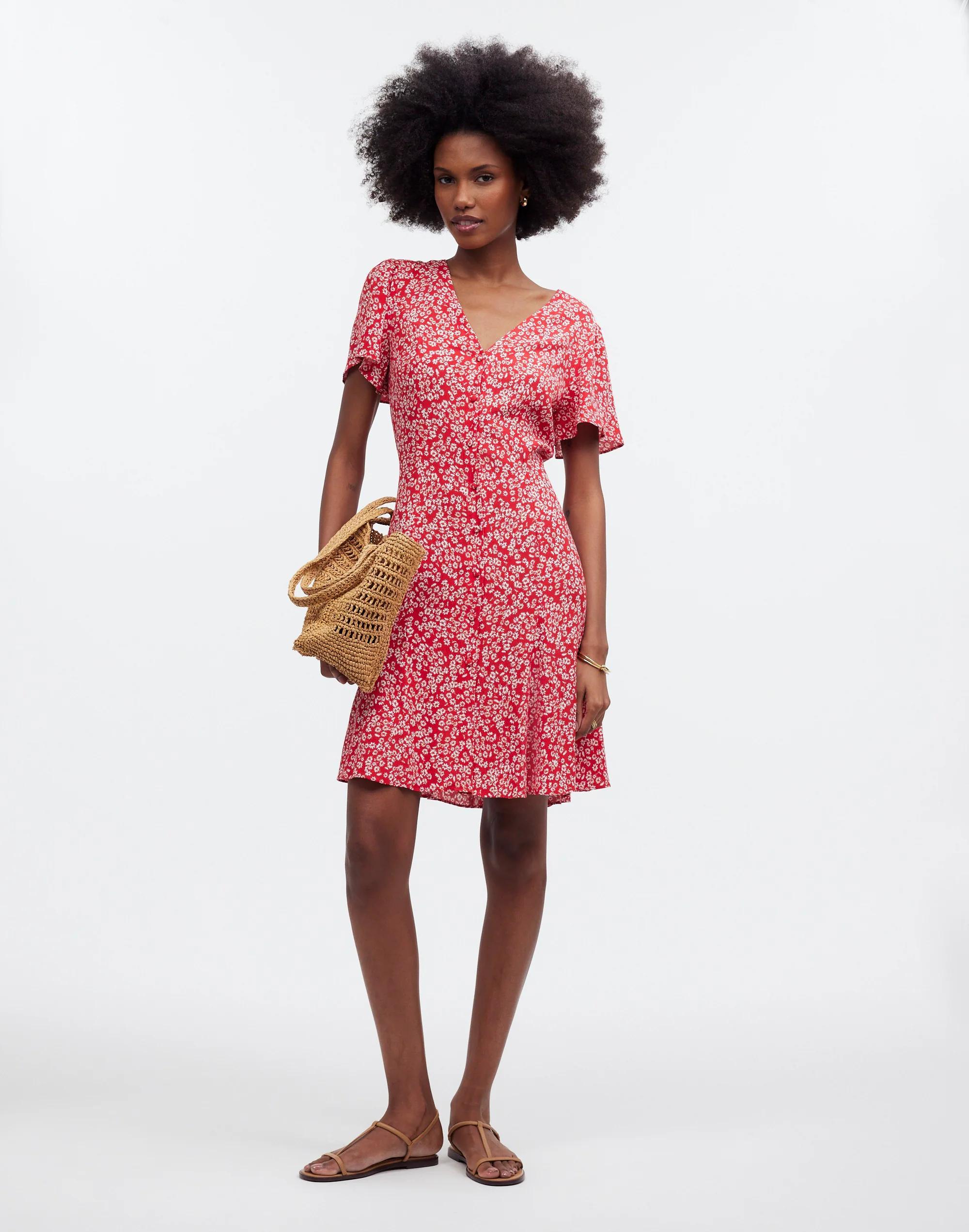 Flutter-Sleeve Mini Dress in Floral product image