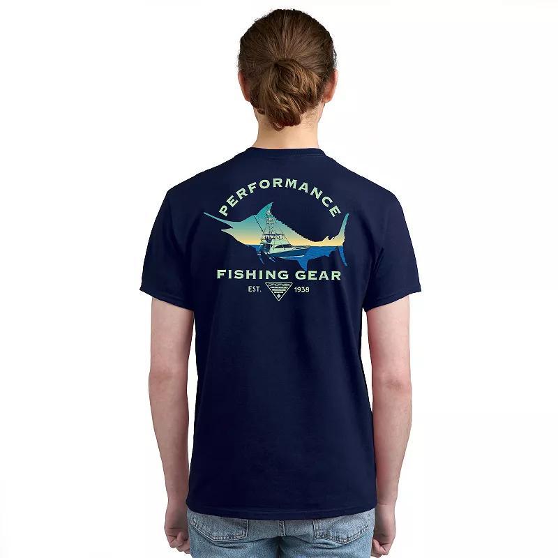 Mens Columbia PFG Short Sleeve Graphic Tee Blue Product Image