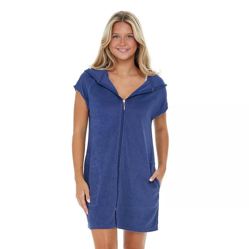 Womens Jordan Taylor Zipper Front Swim Cover Up Blue Product Image