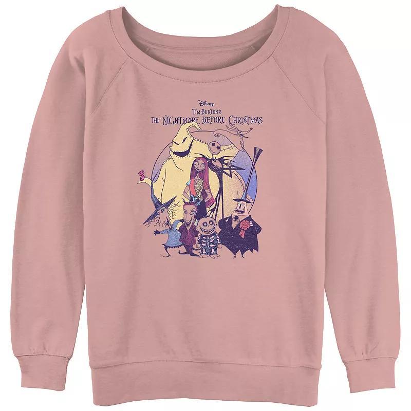 Disneys The Nightmare Before Christmas Juniors Scary Group Slouchy Terry Graphic Pullover, Womens Product Image