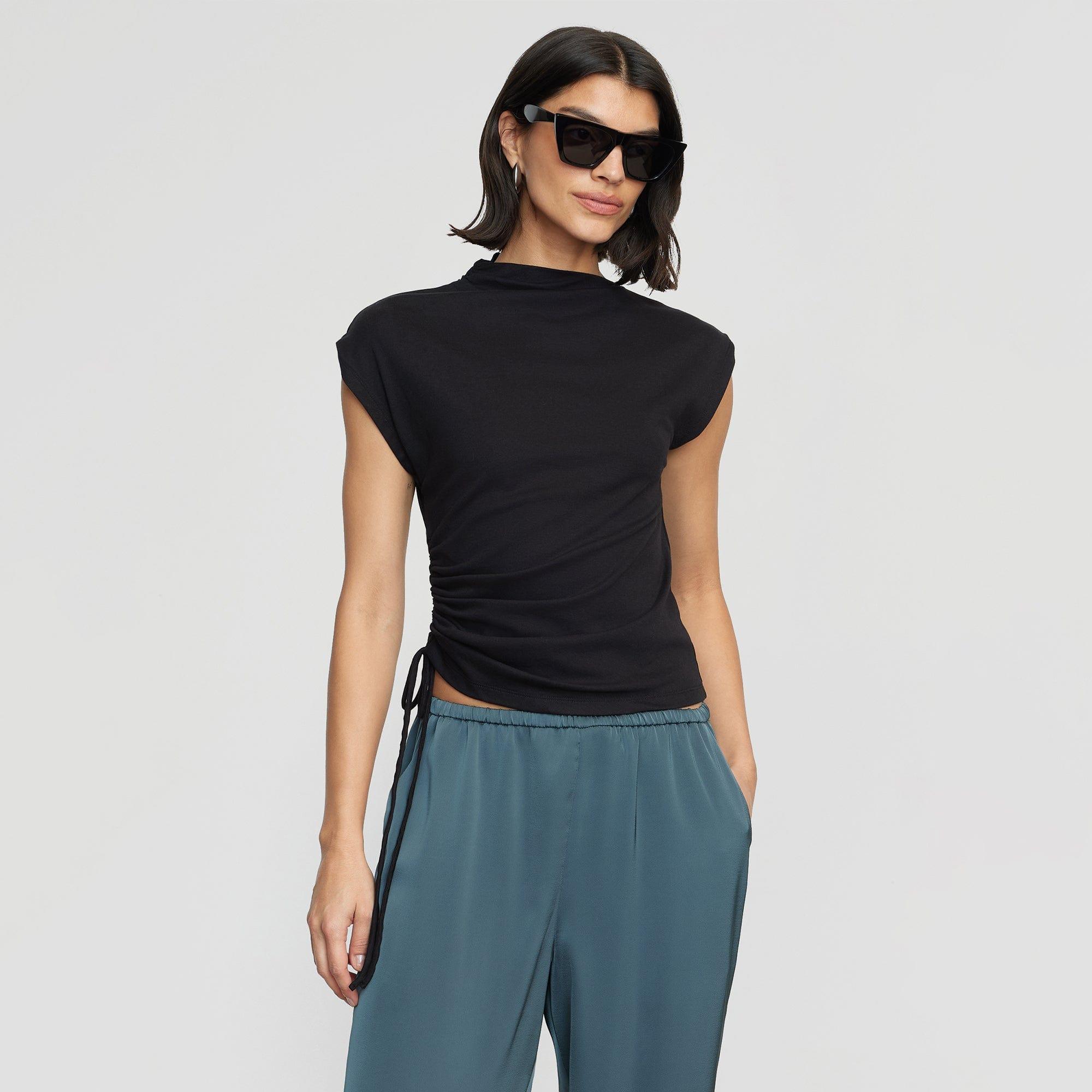 Jocelyn Asymmetric Ruched-Side Tee Product Image