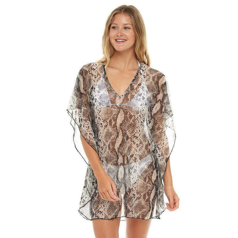 Womens Jordan Taylor Animal Print Swim Cover-Up Caftan Product Image