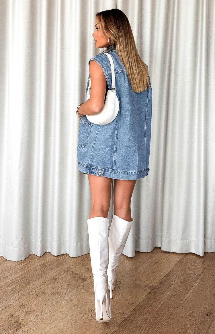 Orla Mid Wash Denim Vest Product Image