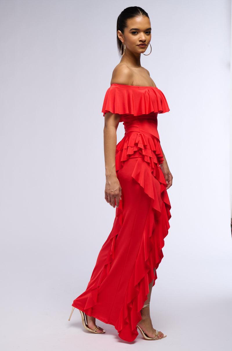 NOT THE EMOJI RUFFLE MAXI DRESS Product Image