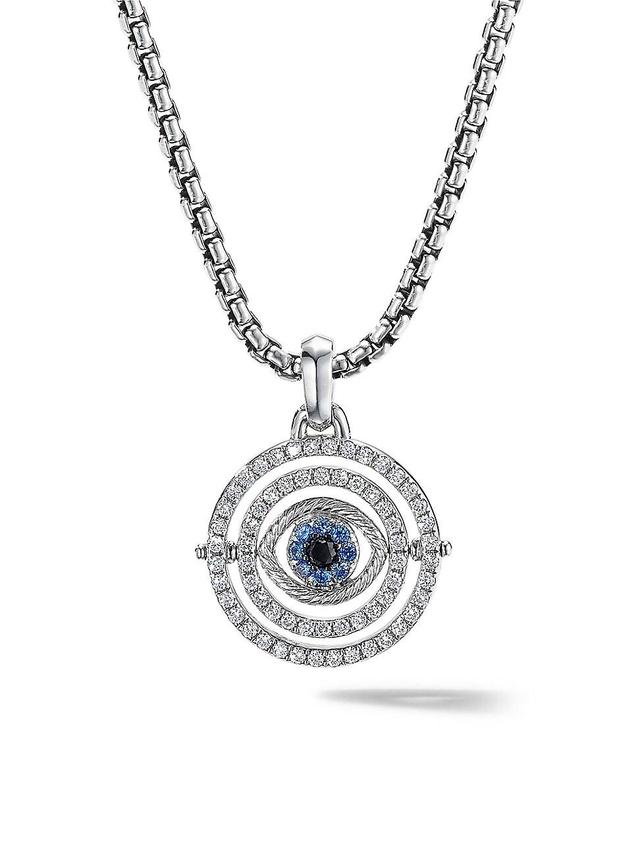 Womens Evil Eye Mobile Amulet In 18K White Gold With Pav Blue Sapphires & Diamonds Product Image