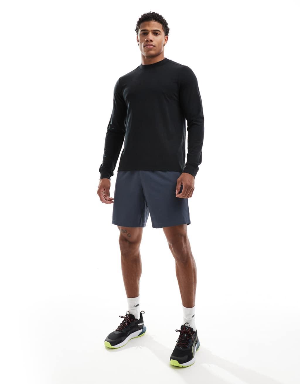 ASOS 4505 Icon performance jersey quick dry long sleeve training top in black Product Image