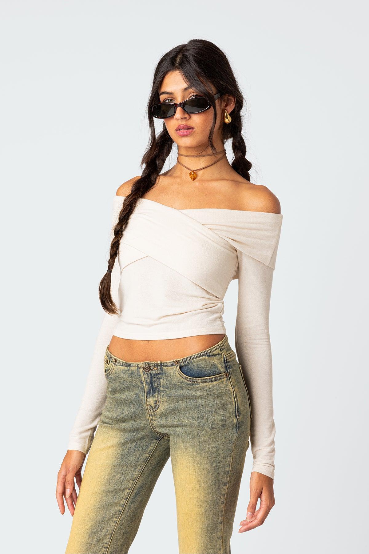 Crossover Off Shoulder Top Product Image