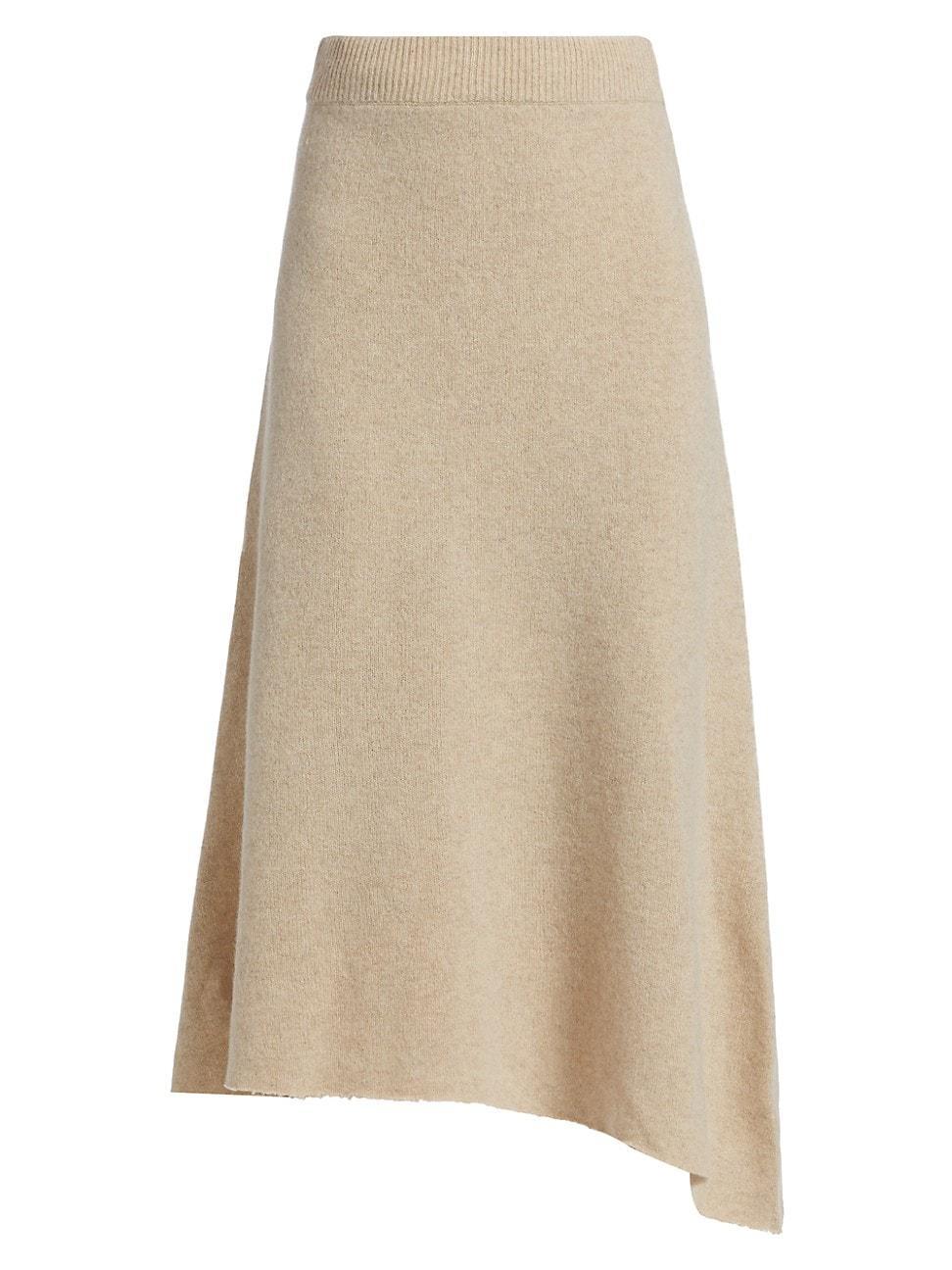 Womens Brushed Wool A-Line Midi-Skirt Product Image